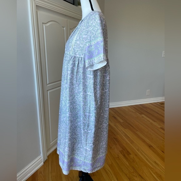 MISSLOOK Bohemian Floral V Neck Tasseled Caftan Dress Cover Up Size Large EUC - Picture 5 of 14